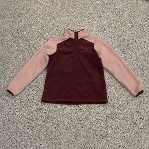 Columbia Women’s Maroon and Light Pink Fleece Pullover